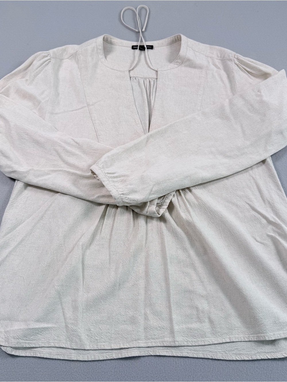 James Perse Blouse Women's Size 3 Natural Beige Linen Top